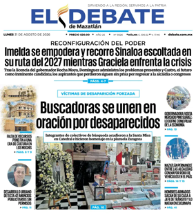 Cover of El Debate de Mazatlan
