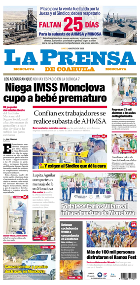 Cover of La Prensa de Coahuila