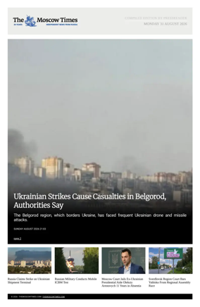 Cover of The Moscow Times - English