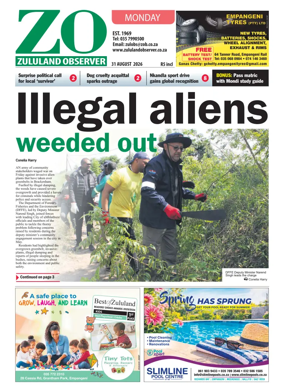 Cover of Zululand Observer - Monday