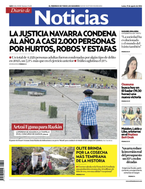Cover of Diario de Noticias (Spain)