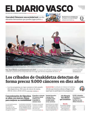 Cover of Diario Vasco (Oarsoaldea)