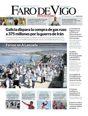 Cover of Faro de Vigo (Pontevedra)