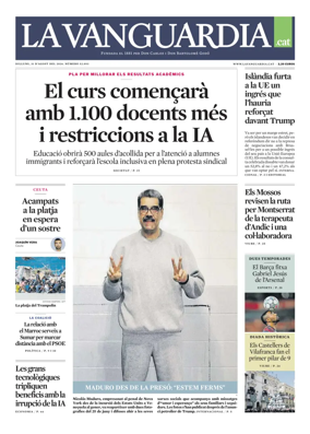 Cover of La Vanguardia (Catala)