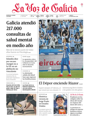 Cover of La Voz de Galicia (A Coruna)