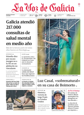 Cover of La Voz de Galicia (Santiago)