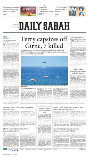 Cover of Daily Sabah (Turkey)