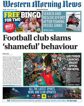 Cover of Western Morning News