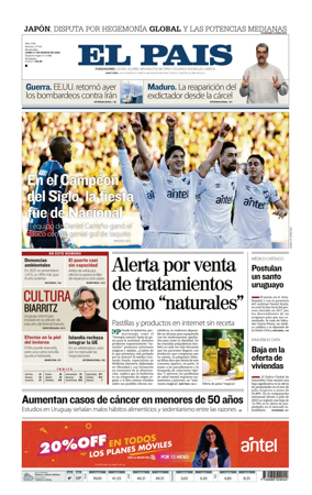 Cover of El Pais (Uruguay)