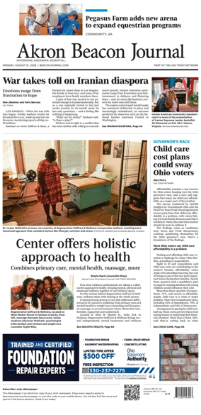 Cover of Akron Beacon Journal