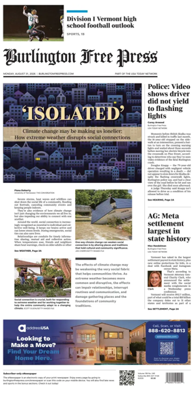 Cover of Burlington Free Press