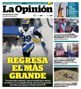Cover of La Opinion