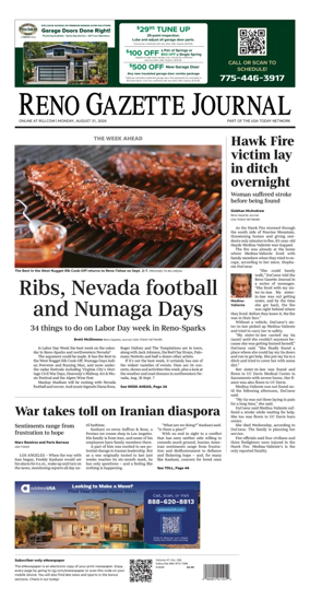 Cover of Reno Gazette Journal