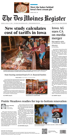 Cover of The Des Moines Register