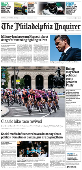 Cover of The Philadelphia Inquirer