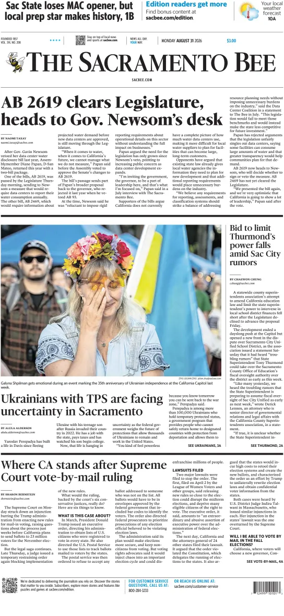 Cover of The Sacramento Bee