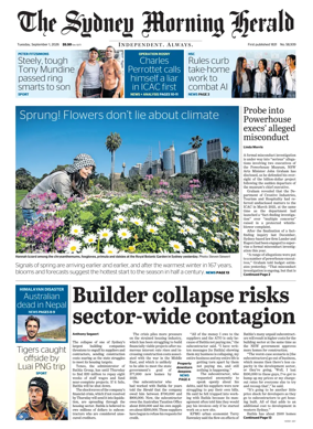 Cover of The Sydney Morning Herald