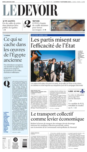 Cover of Le Devoir