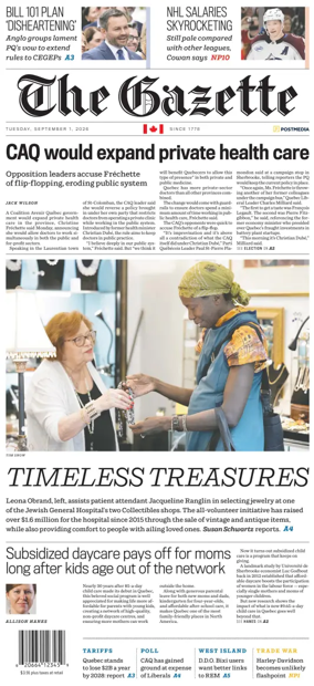 Cover of Montreal Gazette