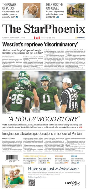 Cover of Saskatoon StarPhoenix