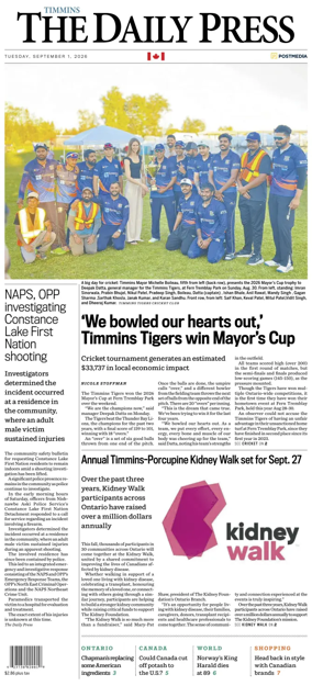 Cover of The Daily Press (Timmins)
