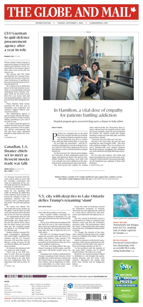 Cover of The Globe and Mail (Ontario Edition)