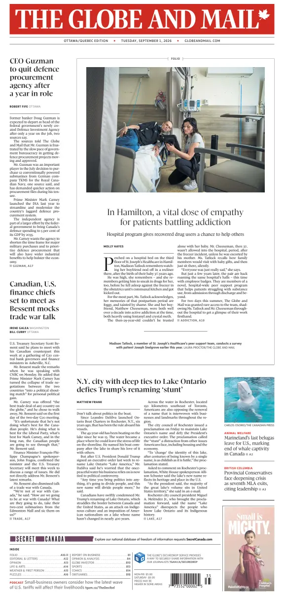 Cover of The Globe and Mail (Ottawa/Quebec Edition)