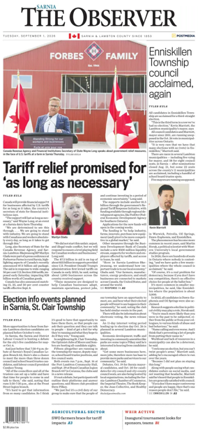 Cover of The Observer (Sarnia)