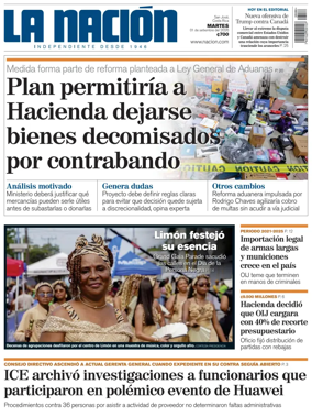 Cover of La Nacion (Costa Rica)