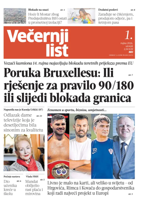 Cover of Vecernji list BiH