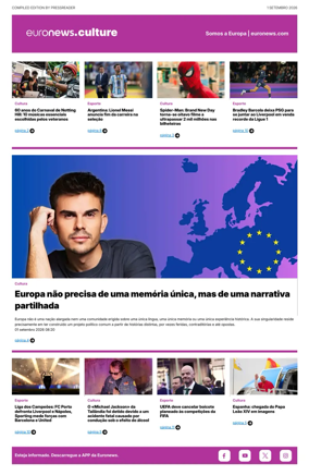 Cover of Euronews Culture and Sport (Portuguese)