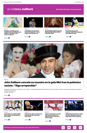 Cover of Euronews Culture and Sport (Spanish) Compiled Edition