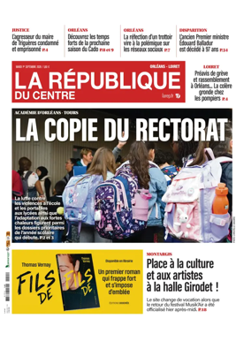Cover of La Republique du Centre (Orleans - Loiret))