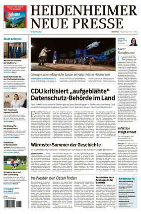 Cover of Heidenheimer Neue Presse