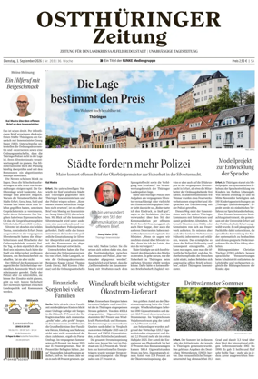 Cover of Ostthuringer Zeitung (Landkreis Saalfeld-Rudolstadt)