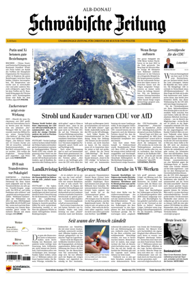 Cover of Schwabische Zeitung (Alb-Donau)