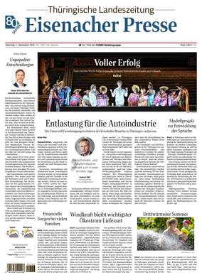 Cover of Thuringische Landeszeitung (Eisenach)