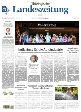 Cover of Thuringische Landeszeitung (Erfurt)