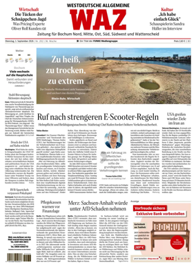 Cover of Westdeutsche Allgemeine Zeitung (Bochum)