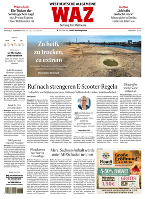 Cover of Westdeutsche Allgemeine Zeitung (Mulheim an der Ruhr)