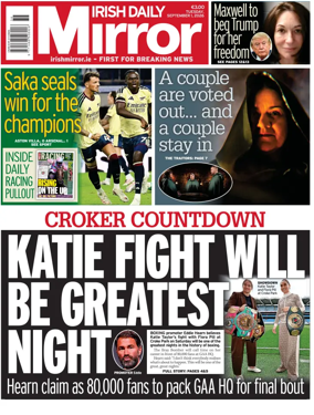Cover of Irish Daily Mirror