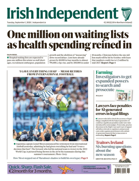 Cover of Irish Independent