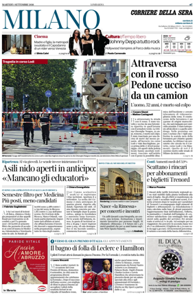 Cover of Corriere della Sera (Milano)