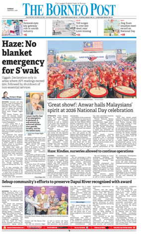 Cover of The Borneo Post (Sarawak)