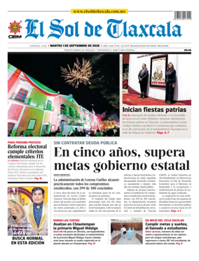 Cover of El Sol de Tlaxcala