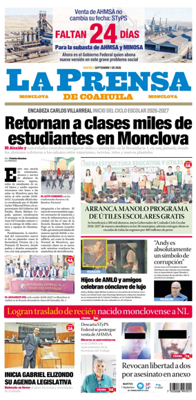 Cover of La Prensa de Coahuila