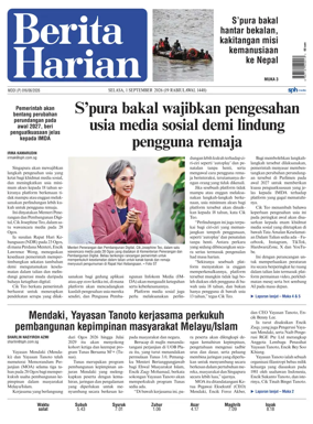 Cover of Berita Harian