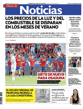 Cover of Diario de Noticias (Spain)