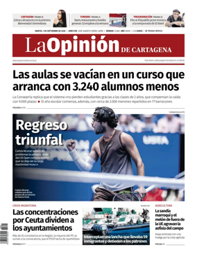 Cover of La Opinion de Murcia (Cartagena)