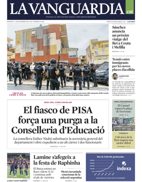 Cover of La Vanguardia (Catalonia - 1st edition)